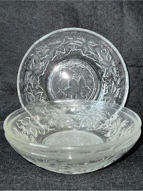 Vintage Princess House Fantasia Crystal Dessert Berry Bowl 5.5" Set of 3 Clear